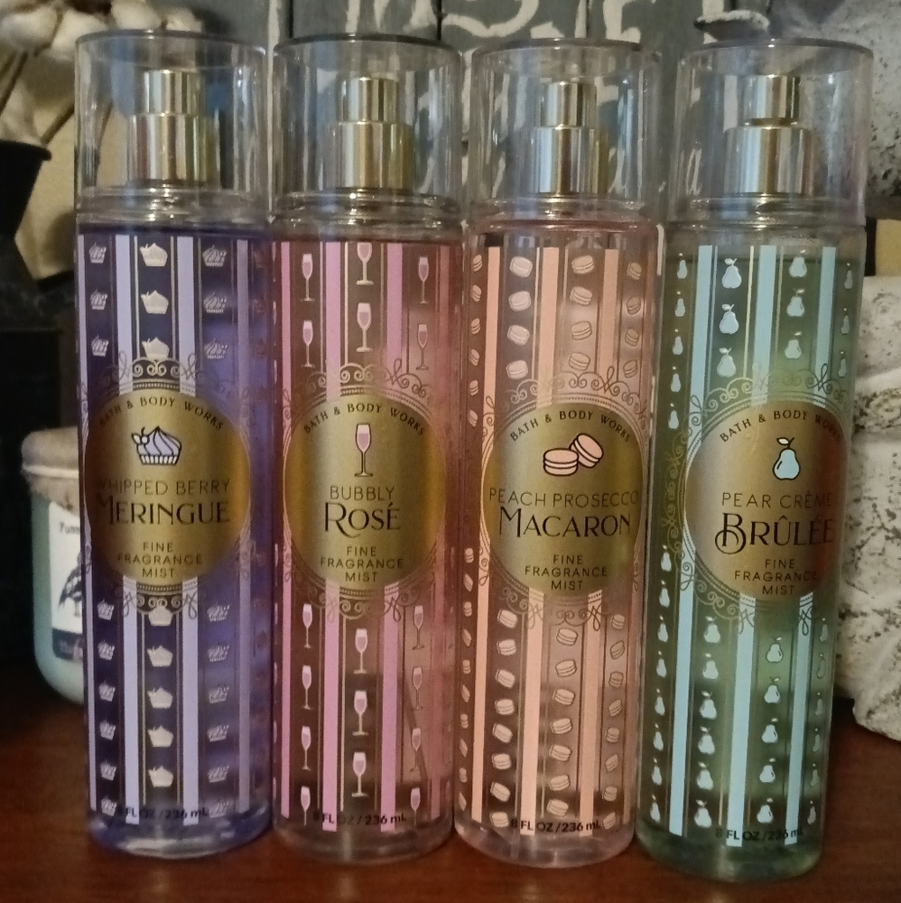 Bath and Body Works Fine Fragrance Mist 8 oz Set of 4